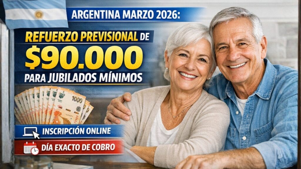 Refuerzo Previsional de $90.000 para Jubilados Mínimos en Argentina – Marzo 2026