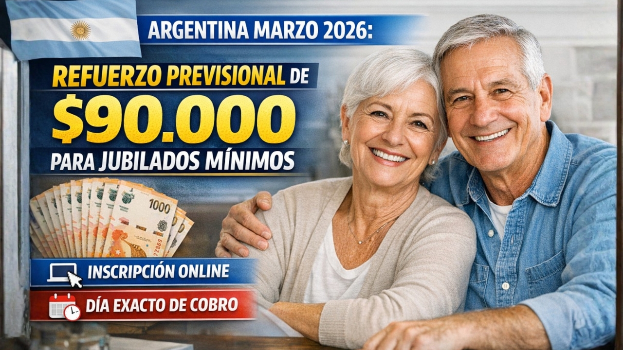 Refuerzo Previsional de $90.000 para Jubilados Mínimos en Argentina – Marzo 2026
