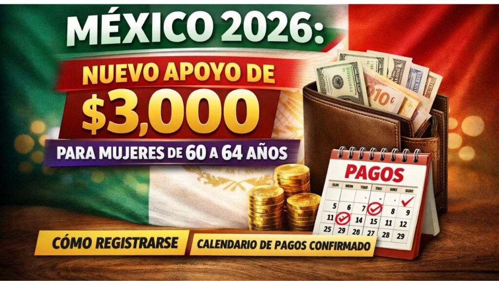 Nuevo Apoyo de $3,000 para Mujeres de 60 a 64 Años en México – 2026