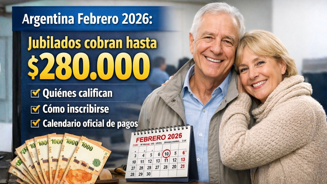 Jubilados en Argentina – Cobro de hasta $280.000 en Febrero 2026