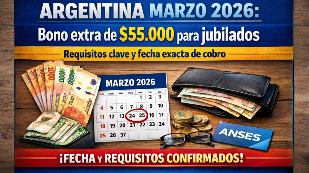 Bono Extra de $55.000 para Jubilados en Argentina – Marzo 2026