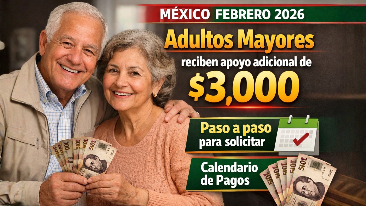 Apoyo Adicional de $3.000 para Adultos Mayores en México – Febrero 2026